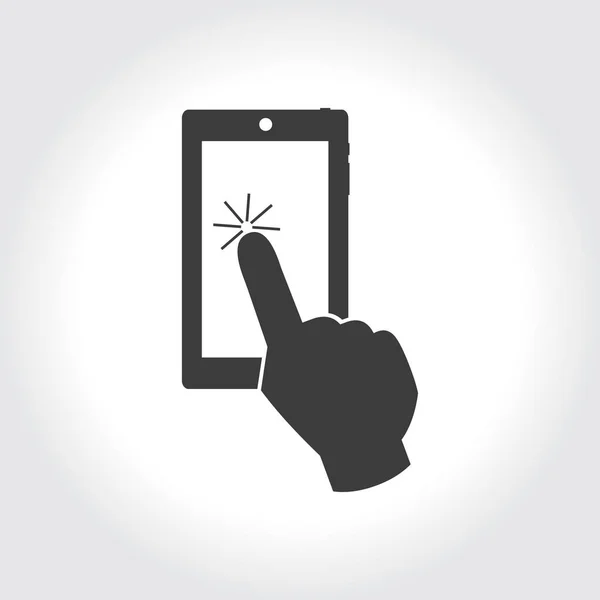 Smartphone-Symbol mit Touchscreen — Stockvektor