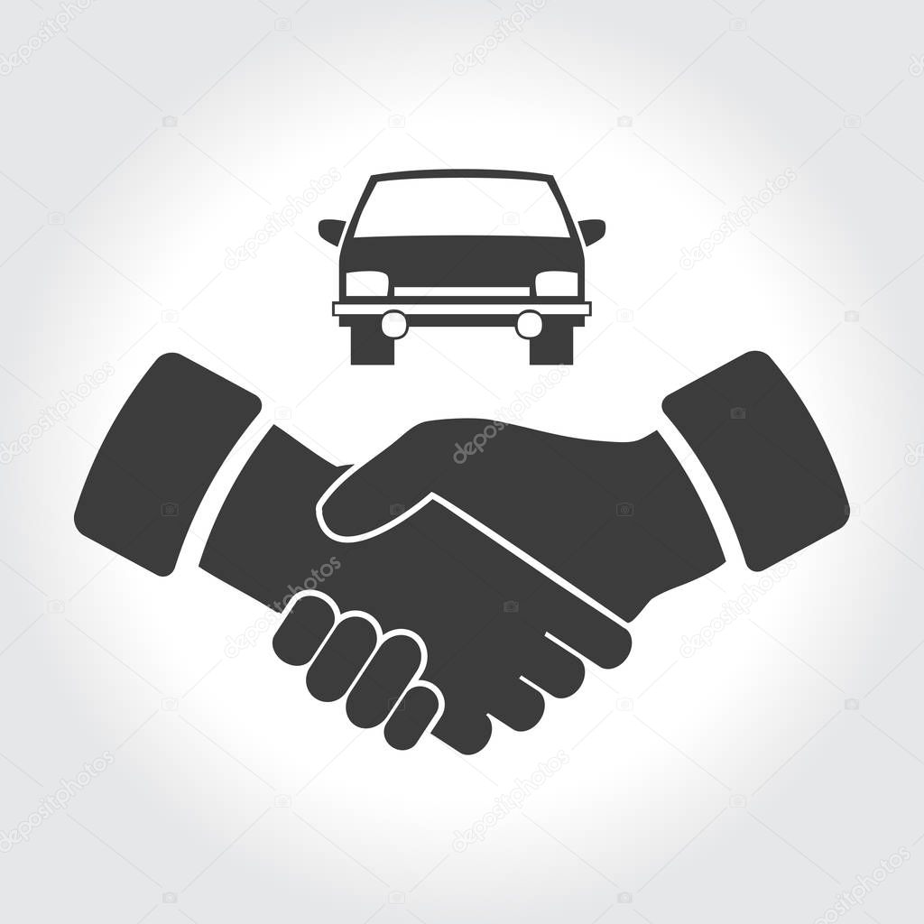 handshake and car icon