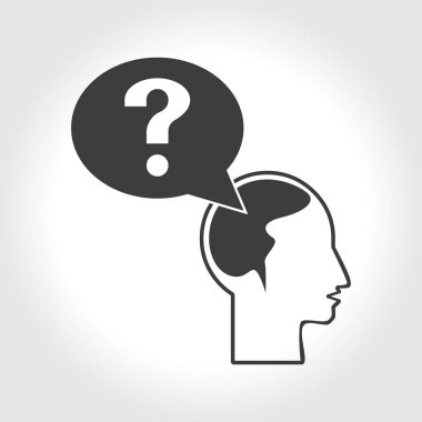 soru işareti ve adam simgesi