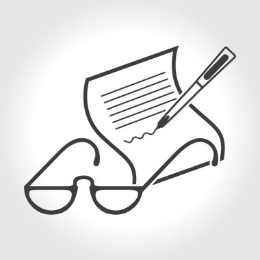 imza ve gözlük simgesi