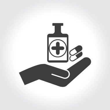 Hapları simgesi tutan el