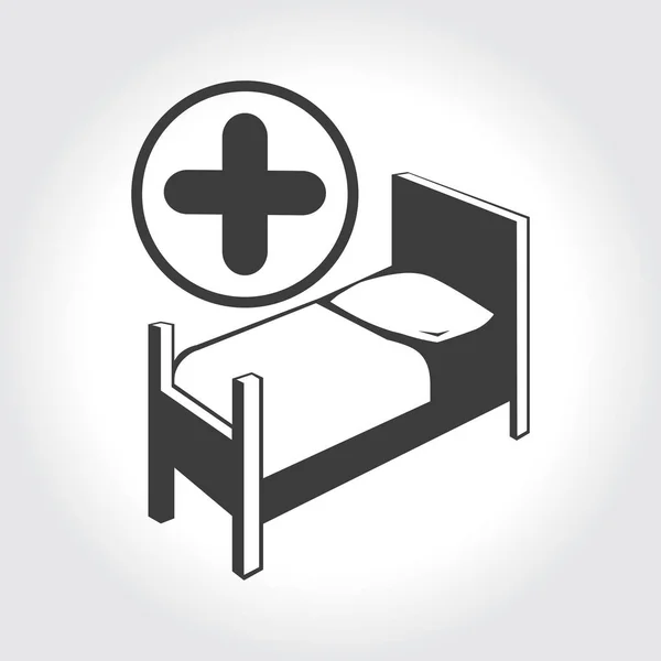 ไอคอนเตียงโรงพยาบาล — ภาพเวกเตอร์สต็อก