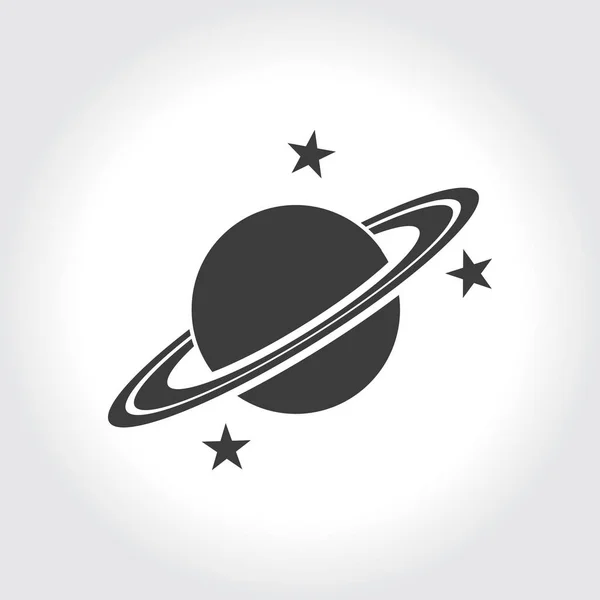 Planeta y estrellas icono — Vector de stock