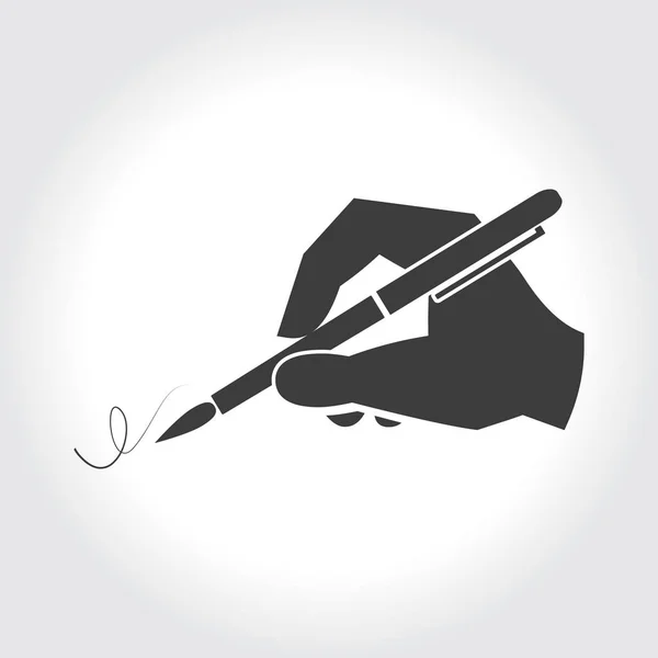 Hand schrijven met veren pen — Stockvector