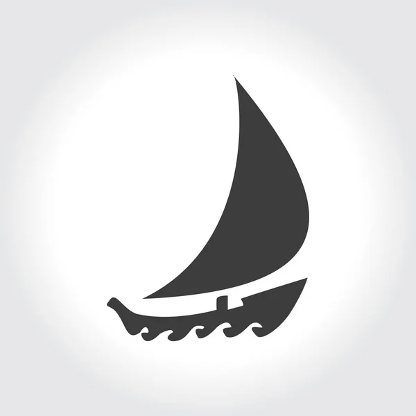 Piktographie des Bootes auf Wellen — Stockvektor