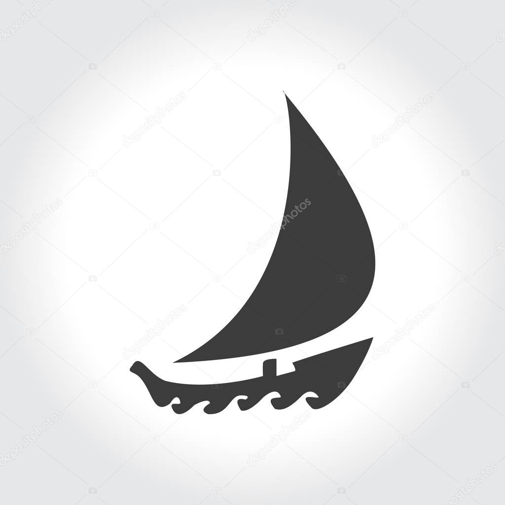 Pictograph of boat on waves