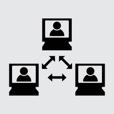 Konferans düz simgesi