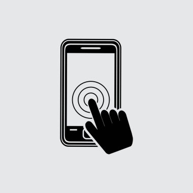 dokunmatik ekran smartphone düz simgesi