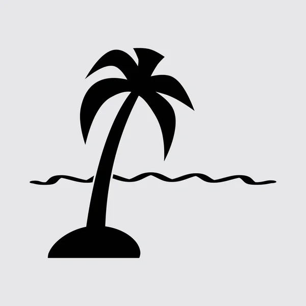 Exotisch eiland platte pictogram — Stockvector