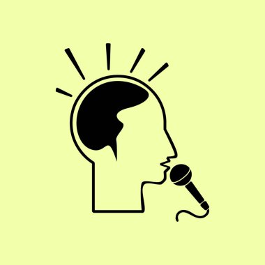 Düşünüyorum, mikrofon illüstrasyon