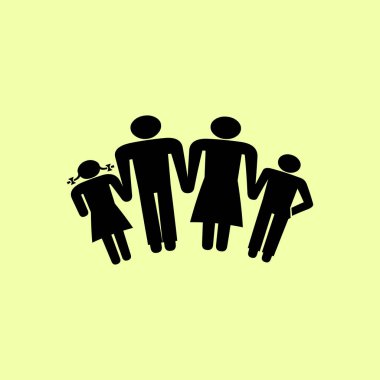 çocuklar siluet aile.
