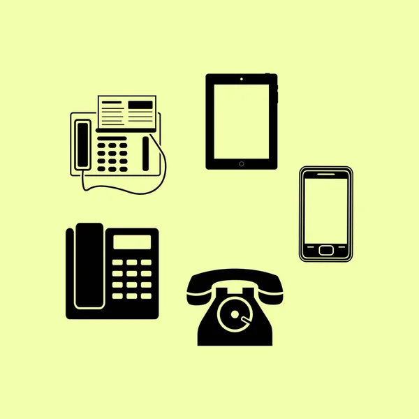 Telefoontoestellen geïsoleerd — Stockvector