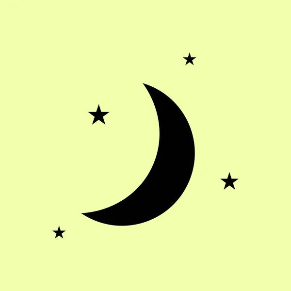 Lua & ícone de estrelas — Vetor de Stock