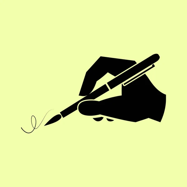 Χέρι γράφετε με πένα φτερό — Διανυσματικό Αρχείο