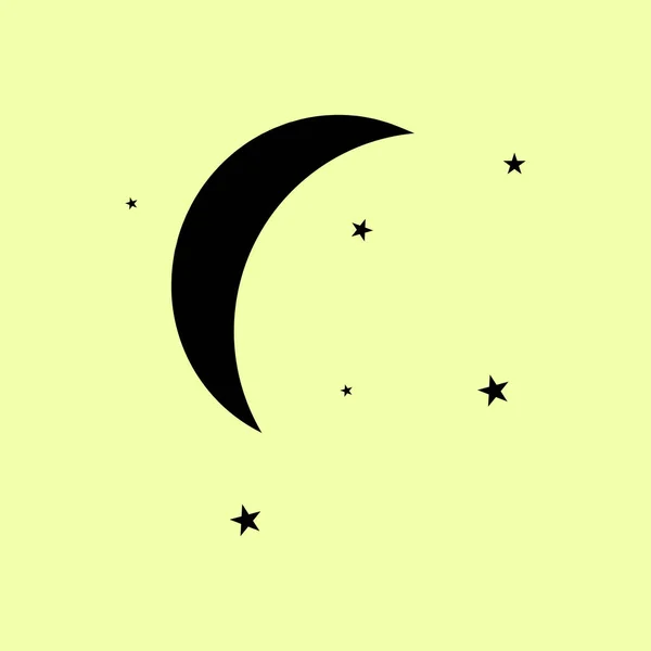 Moon flat icon — Stock Vector