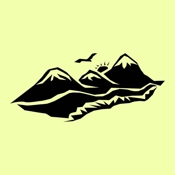 Montagnes et vallée verdoyante — Image vectorielle