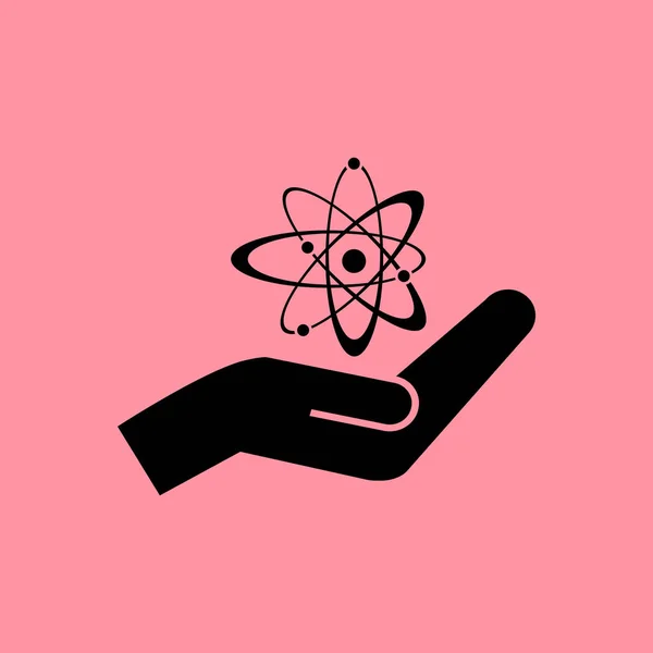 Atomo in mano semplice icona — Vettoriale Stock