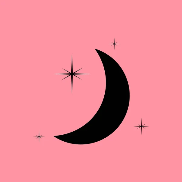 Luna y estrellas icono simple — Vector de stock