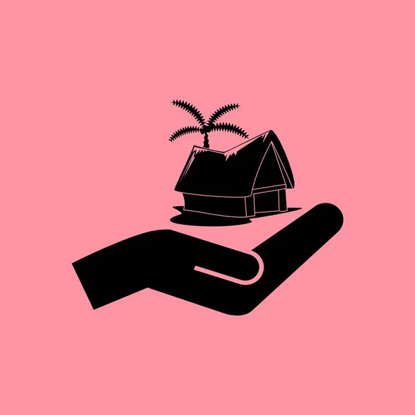 Casa de playa icono simple — Vector de stock