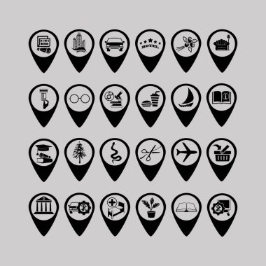 harita işaretçiler set pin seyahat