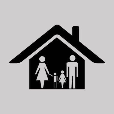 çocuklar siluet aile simgesi.