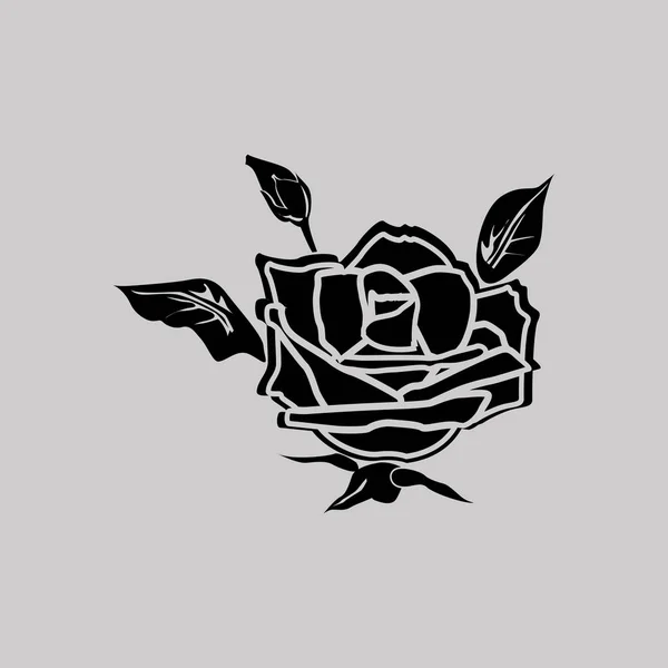 Rózsa ikon lapos kivitel — Stock Vector