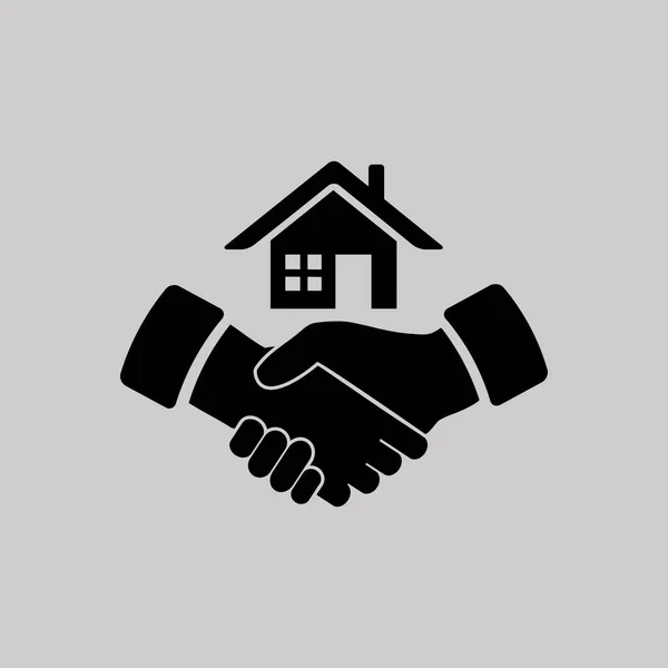 House and handshake  icon — Stock Vector