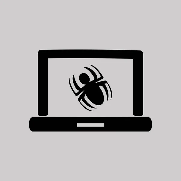 Laptop έχει μολυνθεί από κακόβουλο λογισμικό — Διανυσματικό Αρχείο