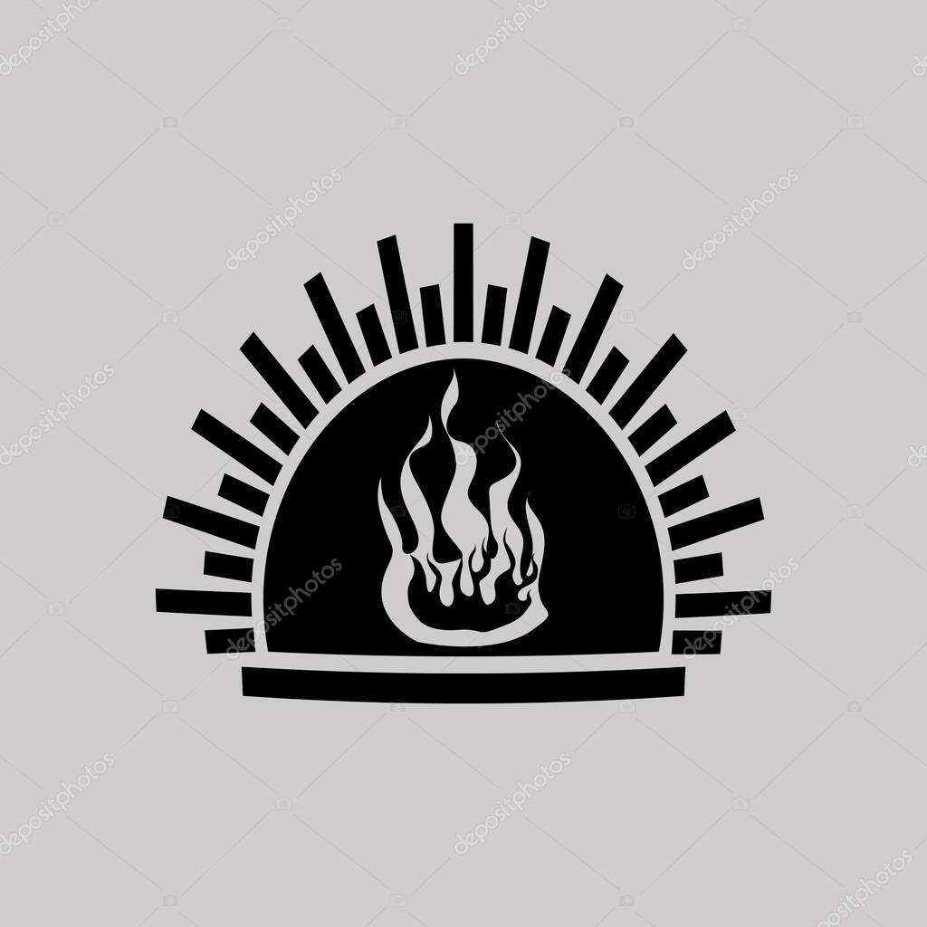 Fireplace vector icon illustration