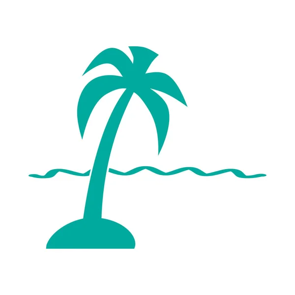 Palme auf Insel einfaches Symbol — Stockvektor