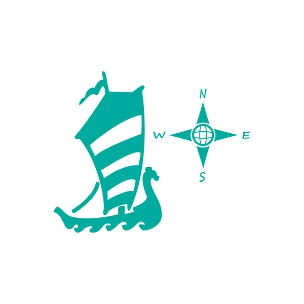 Nautische navigatie eenvoudige pictogram — Stockvector
