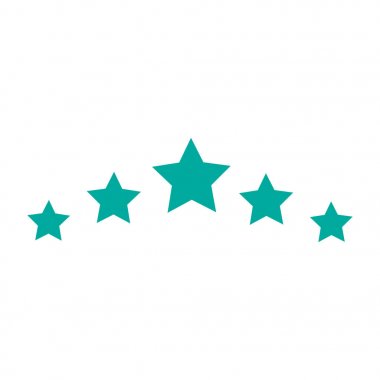 beş yıldız basit simgesi