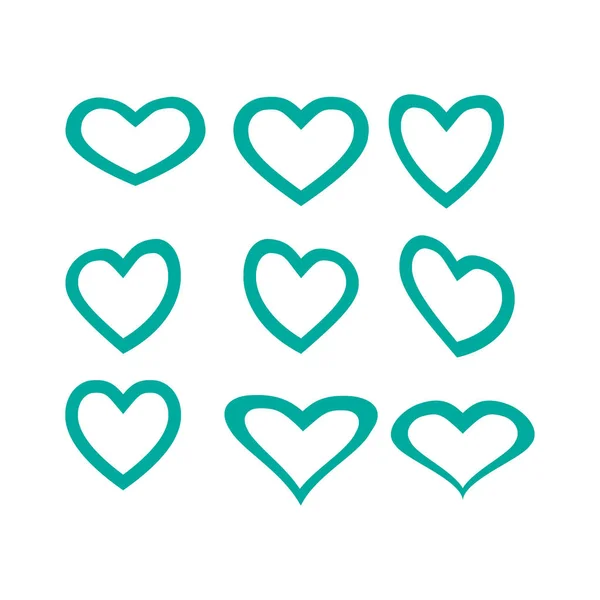 Herzen einfache Symbole — Stockvektor
