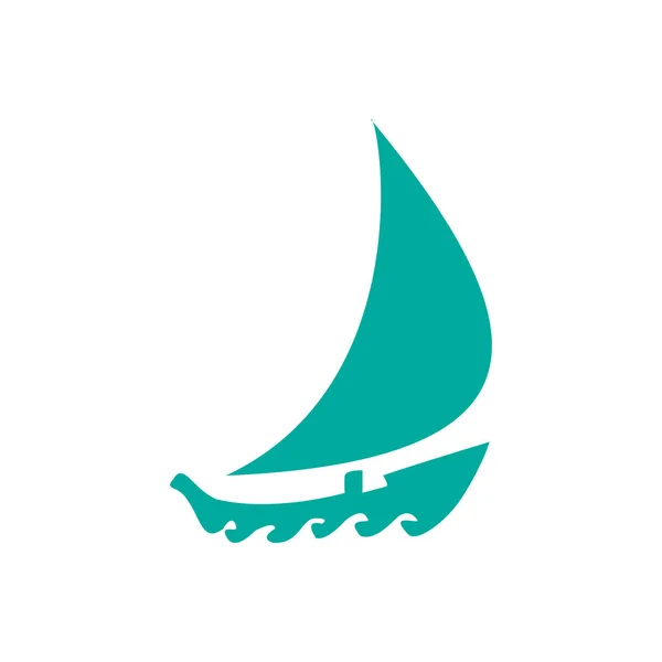 Segelboot einfache Ikone — Stockvektor