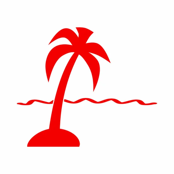 Palm on island simple icon — Stock Vector