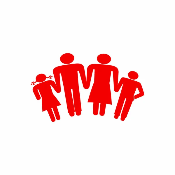Kinderen silhouet familie — Stockvector