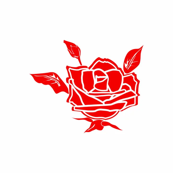 Ikona Róża Płaska konstrukcja — Wektor stockowy