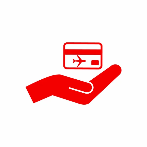 Tarjeta de crédito en la mano icono simple — Vector de stock