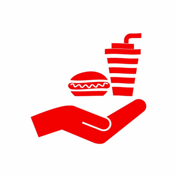 Fast-Food in eenvoudige handpictogram — Stockvector