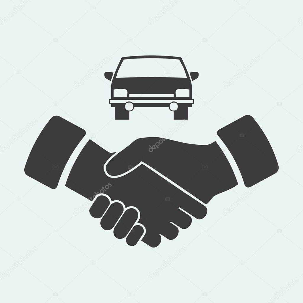 handshake and car   icon