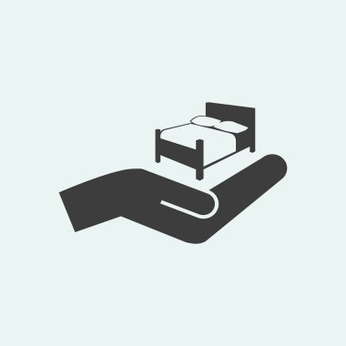 Yatak ve el simgesi