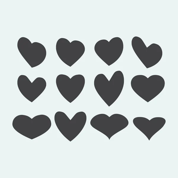 Hearts simple icons — Stock Vector