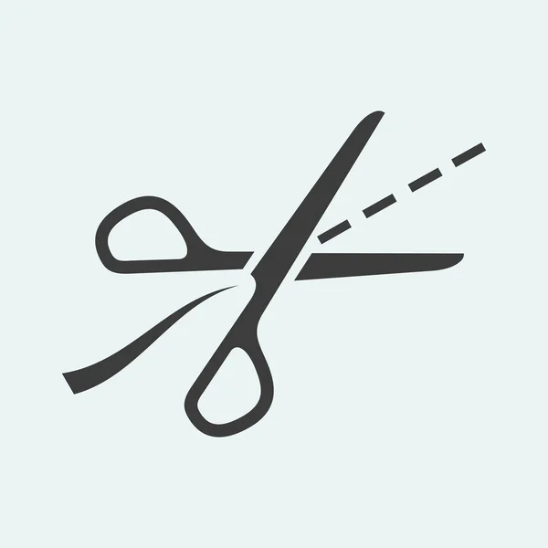 Scissors with cut lines — Stock Vector