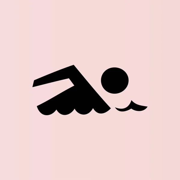 Nadando icono plano — Archivo Imágenes Vectoriales