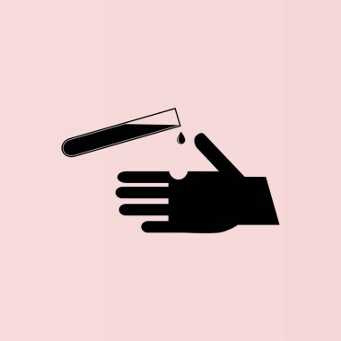 test tüpü simgesi risk el için