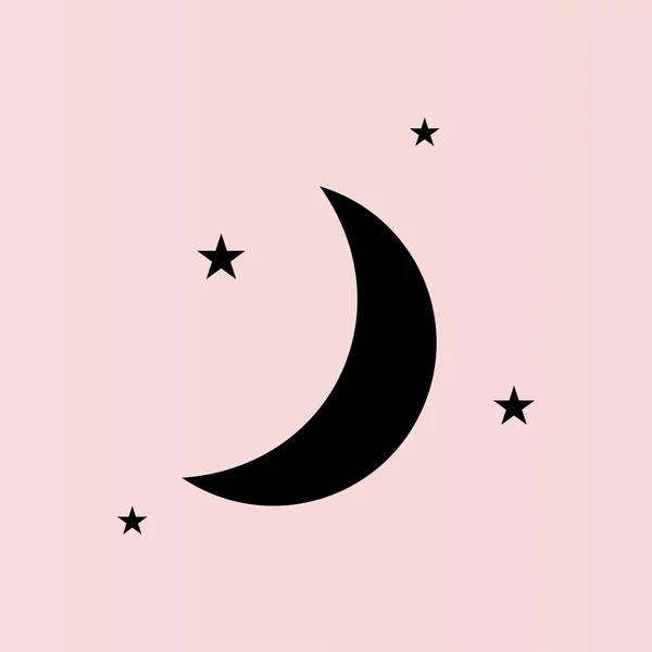 Lua & estrelas ícone plano — Vetor de Stock
