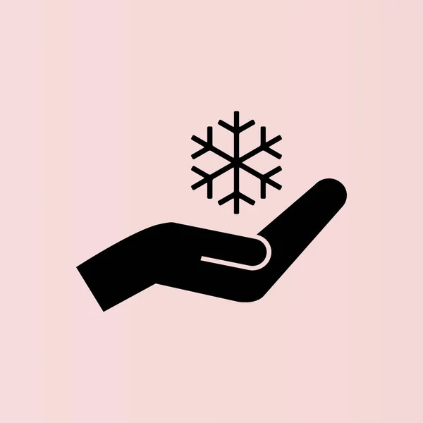 Schneeflocke in der Hand — Stockvektor