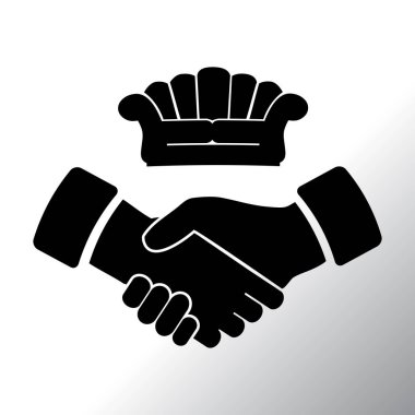 Kanepe ve el sıkışma simgesi