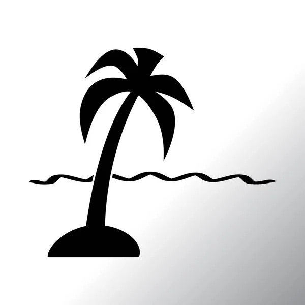 Exotic island with palm tree — Stock Vector