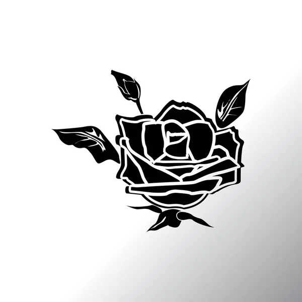 Rosa icono plano — Vector de stock